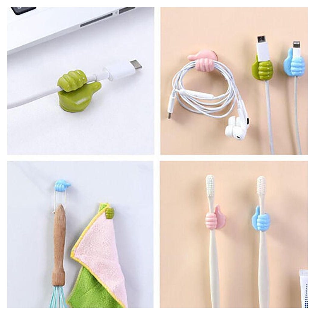 12 pcs Multifunctional Clip Handy Holder Self-Adhesive Wall Thumb Hooks NEW