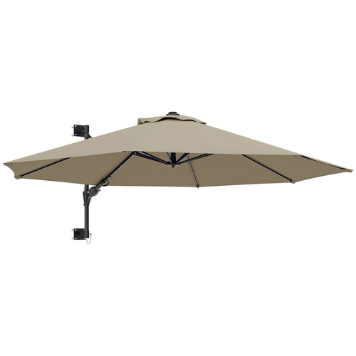 Outsunny Sun Parasol with Vent, Wall Umbrella for Patio, Garden