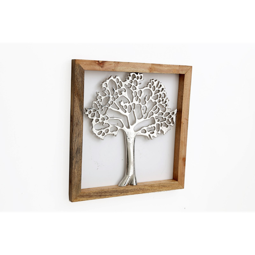 Large Silver Tree Of Life In A Frame