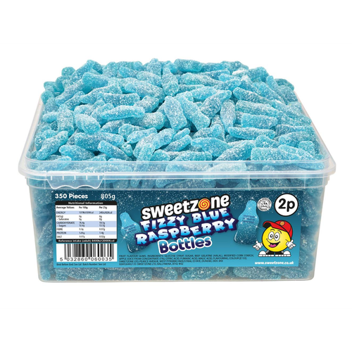 2p Blue Raspberry Bottles 805g Tub Sweets