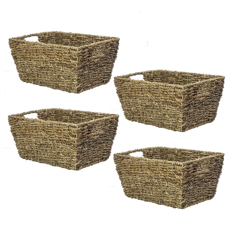 Premium Seagrass Storage Basket Set - Elegant & Eco-Friendly | 4-Pack