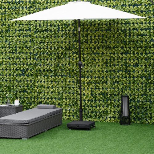 Outsunny 20kg Heavy Duty Garden Parasol Base with Wheels for Patio Deck Black
