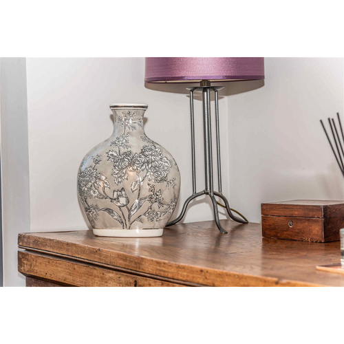 Peony Grey & White Bottle Vase