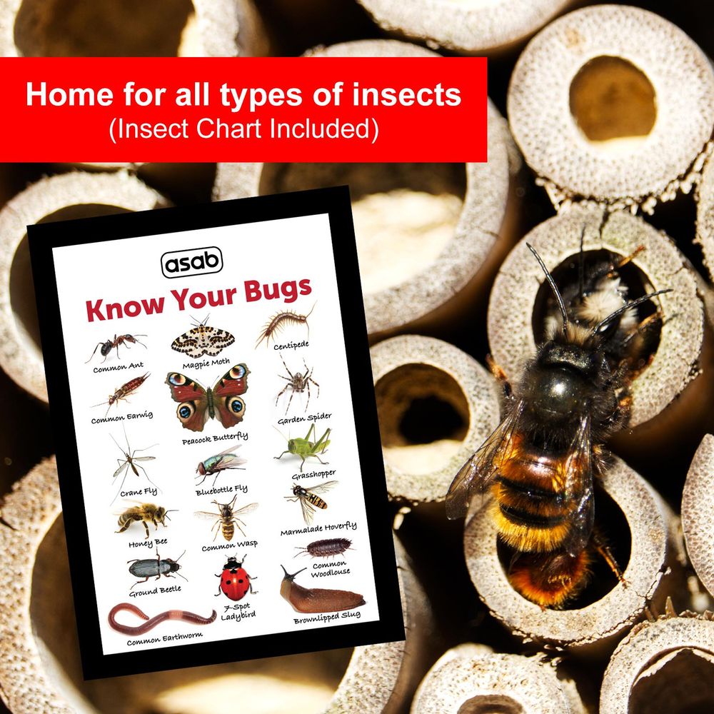 ASAB Insect Hotel Bug House Chalet Backyard Garden Outdoor Hanging Nesting
