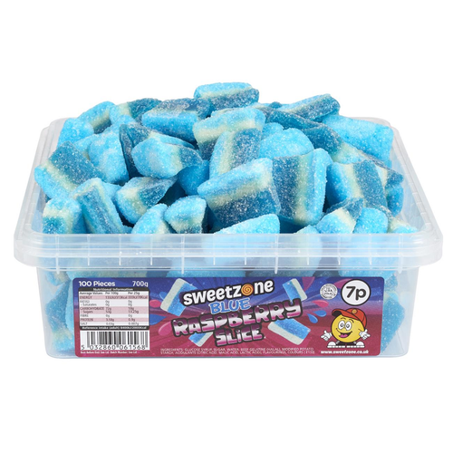 7p Blue Raspberry Slices 700g Tub Sweets