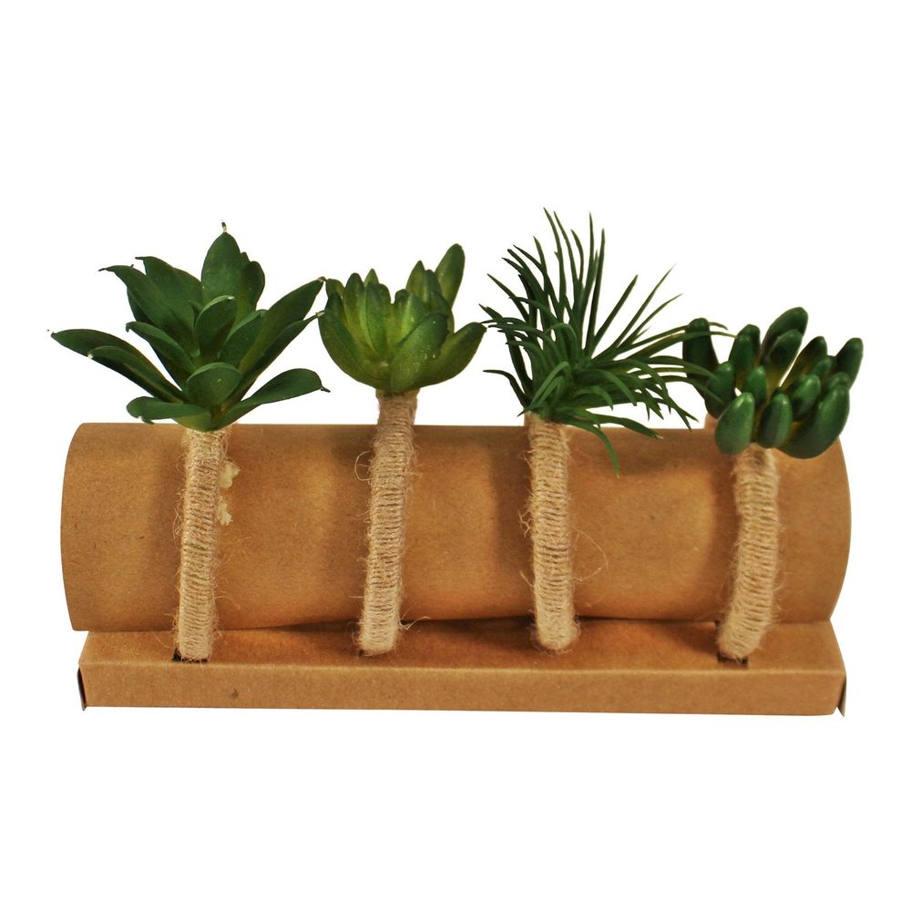 4-Piece Faux Succulent Design Napkin Rings - Versatile Table Decor for Elegant Dining