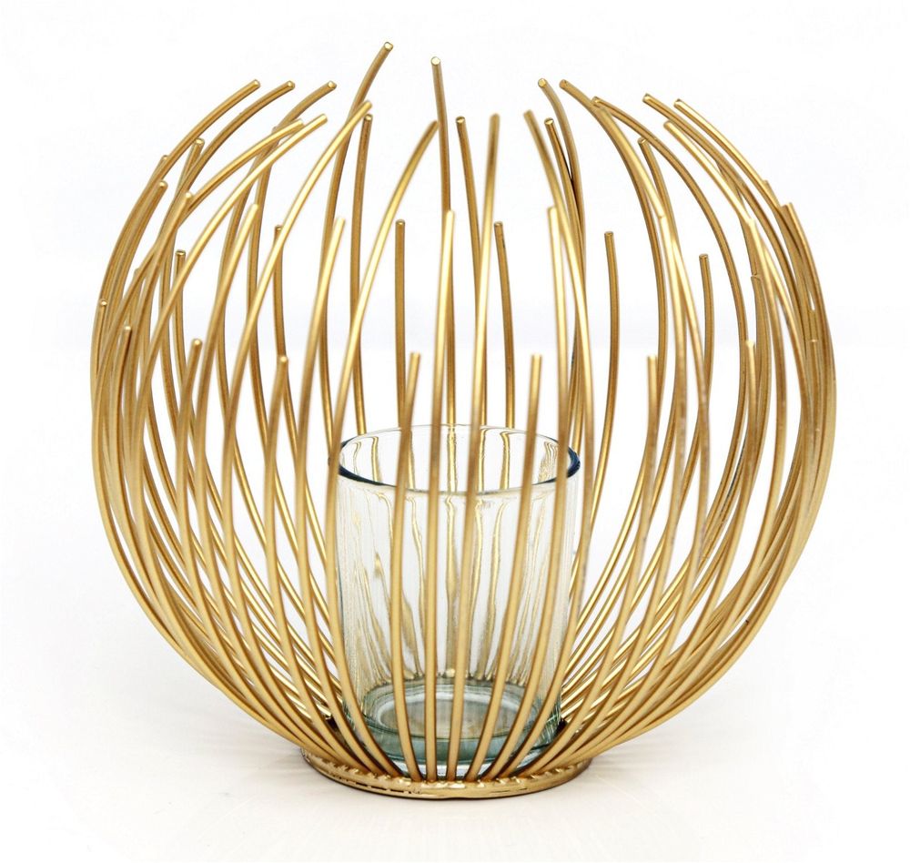 Premium Gold Wire Candle Holder - High-Quality & Stylish Design - Perfect Gift - 16cm