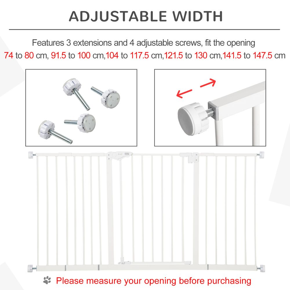 Secure and Versatile Pet Gate - Adjustable Width and Easy Assembly - PawHut