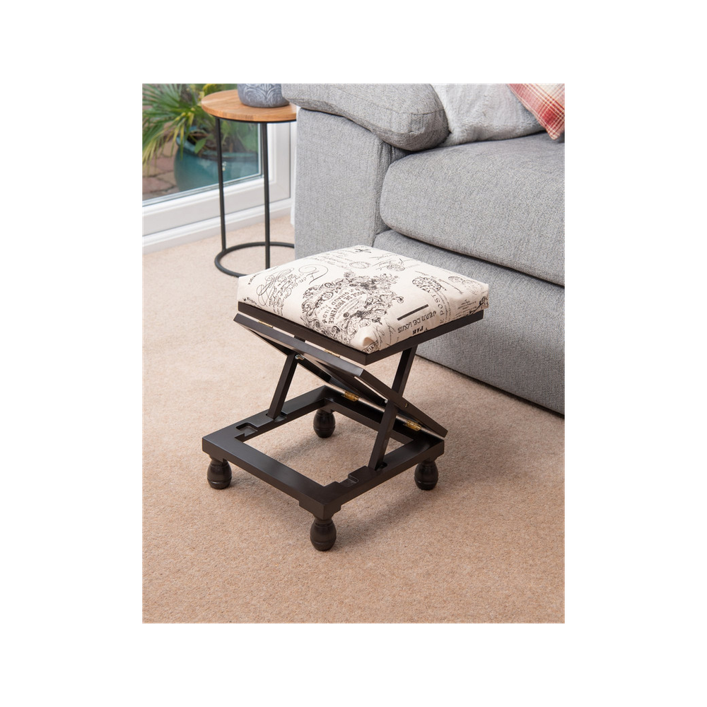 Premium Mahogany 3-Position Footstool - High Quality Solid Wood with Adjustable Height - Stylish Décor Piece