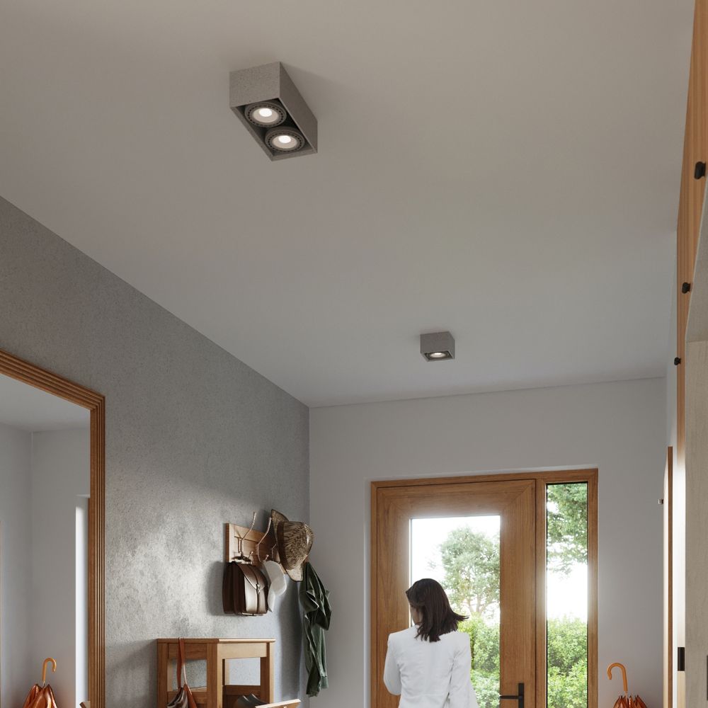 Concrete Quatro Industrial Design Ceiling Lamp - High-Quality GU10 Bulb Included!