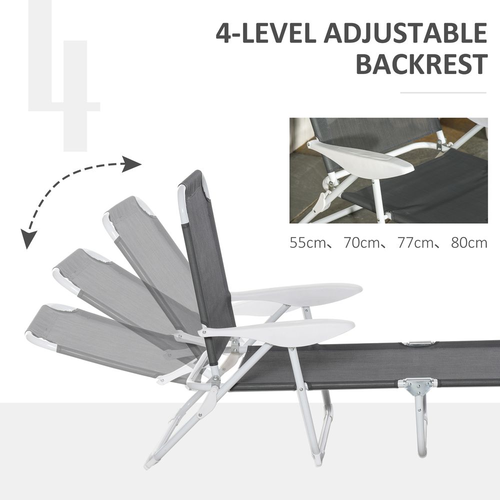 Ultimate Comfort Reclining Lounge Chair: 4-Level Backrest, Grey