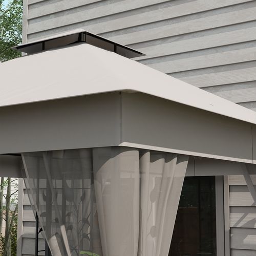 Outsunny 3 x 3(m) Garden Gazebo Marquee Tent Canopy Shelter Pavilion Grey