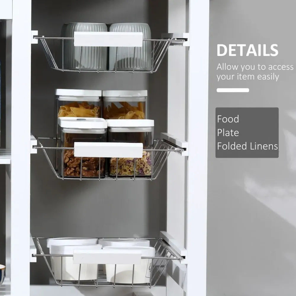 HOMCOM Serving Cart Kitchen Island Mobile Utility Cart with Spice Racks Drawers
