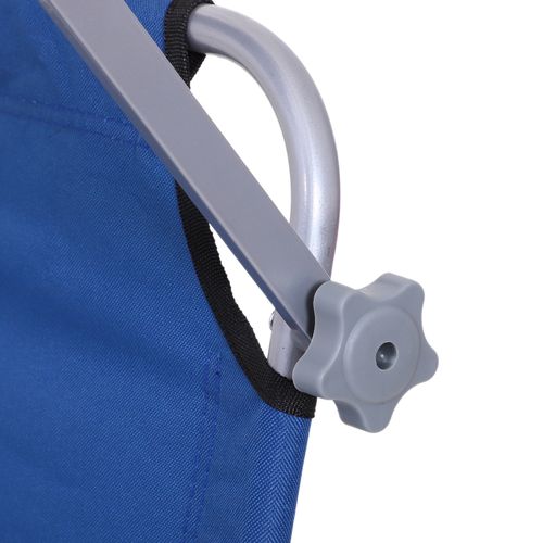 Reclining Chair Folding Lounger Seat & Sun Shade Awning Beach, Blue