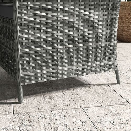 Outsunny 6 Pieces Rattan Garden Furniture with Umbrella, Cushions - Mix Grey