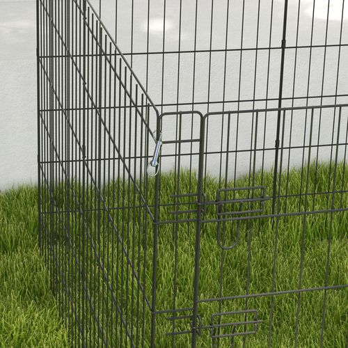 PawHut 8-Panel DIY Dog Pen with Door for Indoor/Outdoor Use, 91cm High
