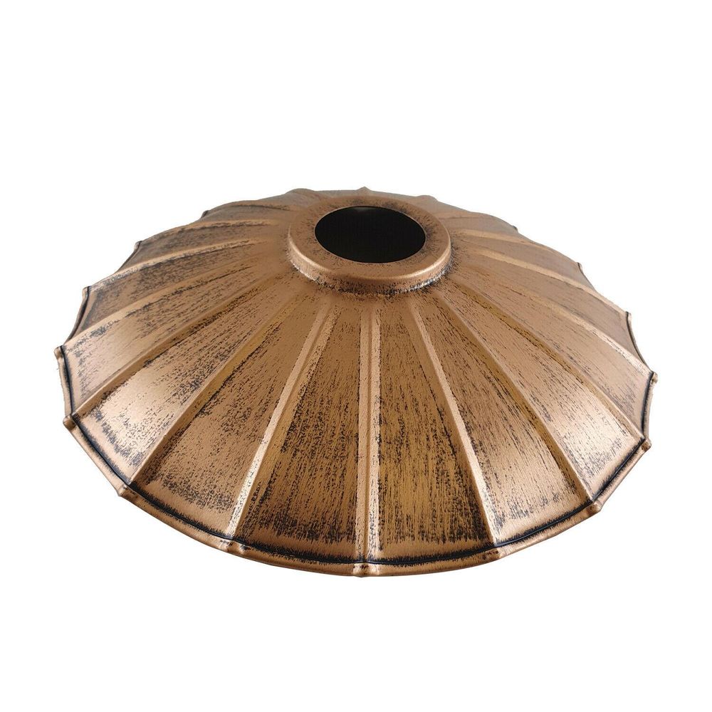 Vintage Industrial Ceiling Pendant Light Rustic Lampshade Easy Fit Wavy Shade UK
