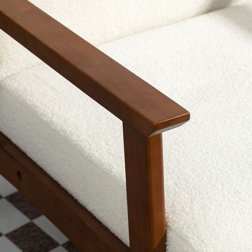 HOMCOM Boucle Accent Chair Armchair W/ Wide Seat for Living Room Bedroom