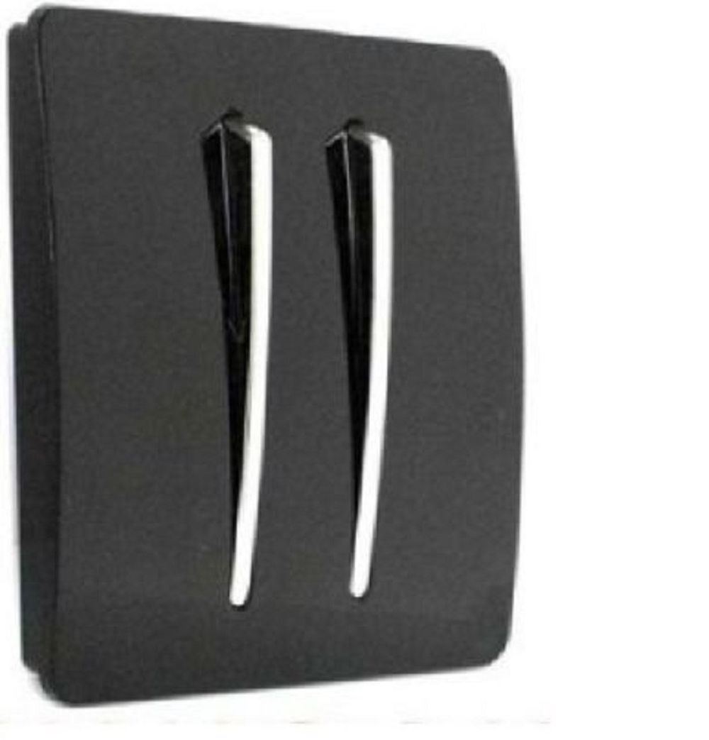 Modern Gloss Black & Chrome Light Switch (1/2/3/4 Gang - 1/2 Way)