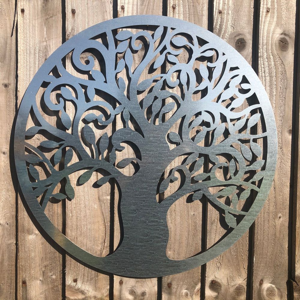 Rusted TREE OF LIFE Sign , Rusty Metal Garden Ornament Wall Decoration