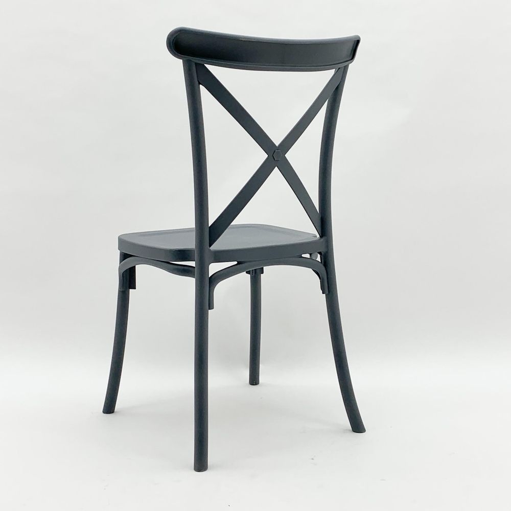 Premium Grey Plastic French Cross Back Chair