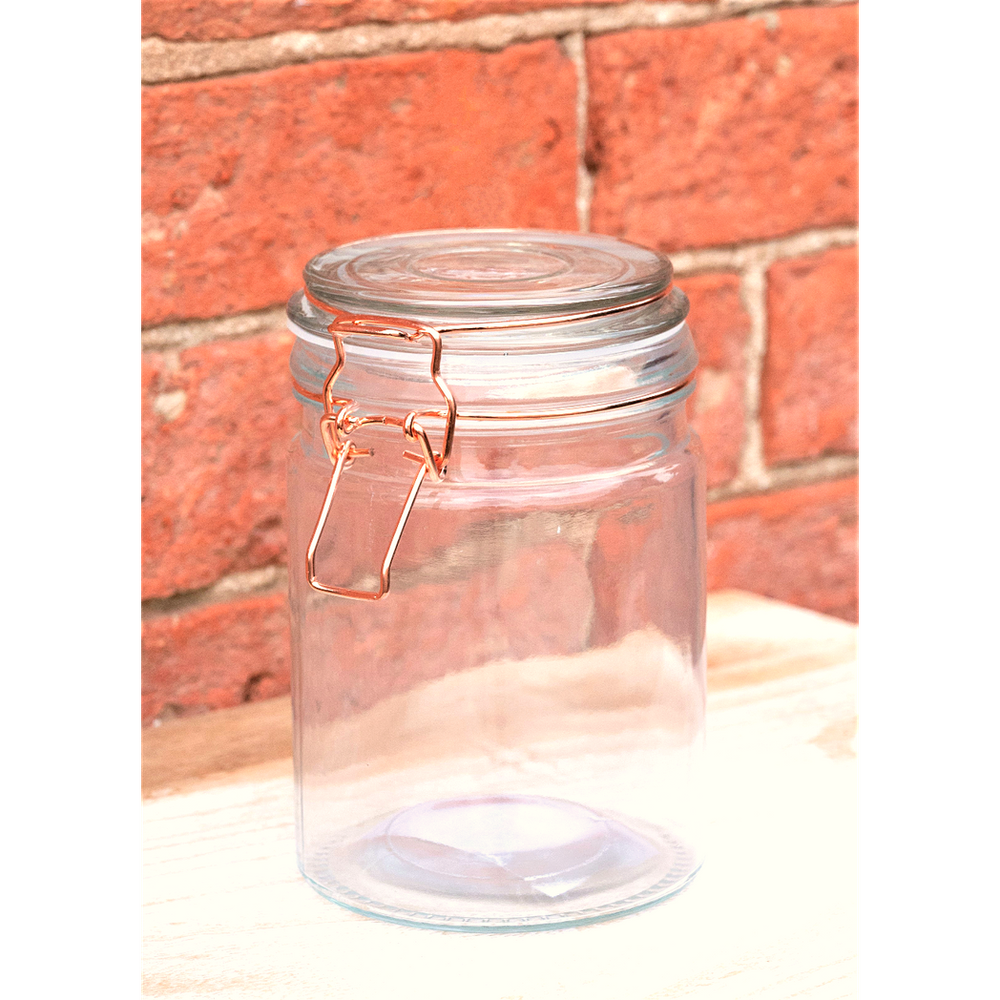 Premium Glass Storage Jar - Copper Wire Fastening for Air-Tight Seal