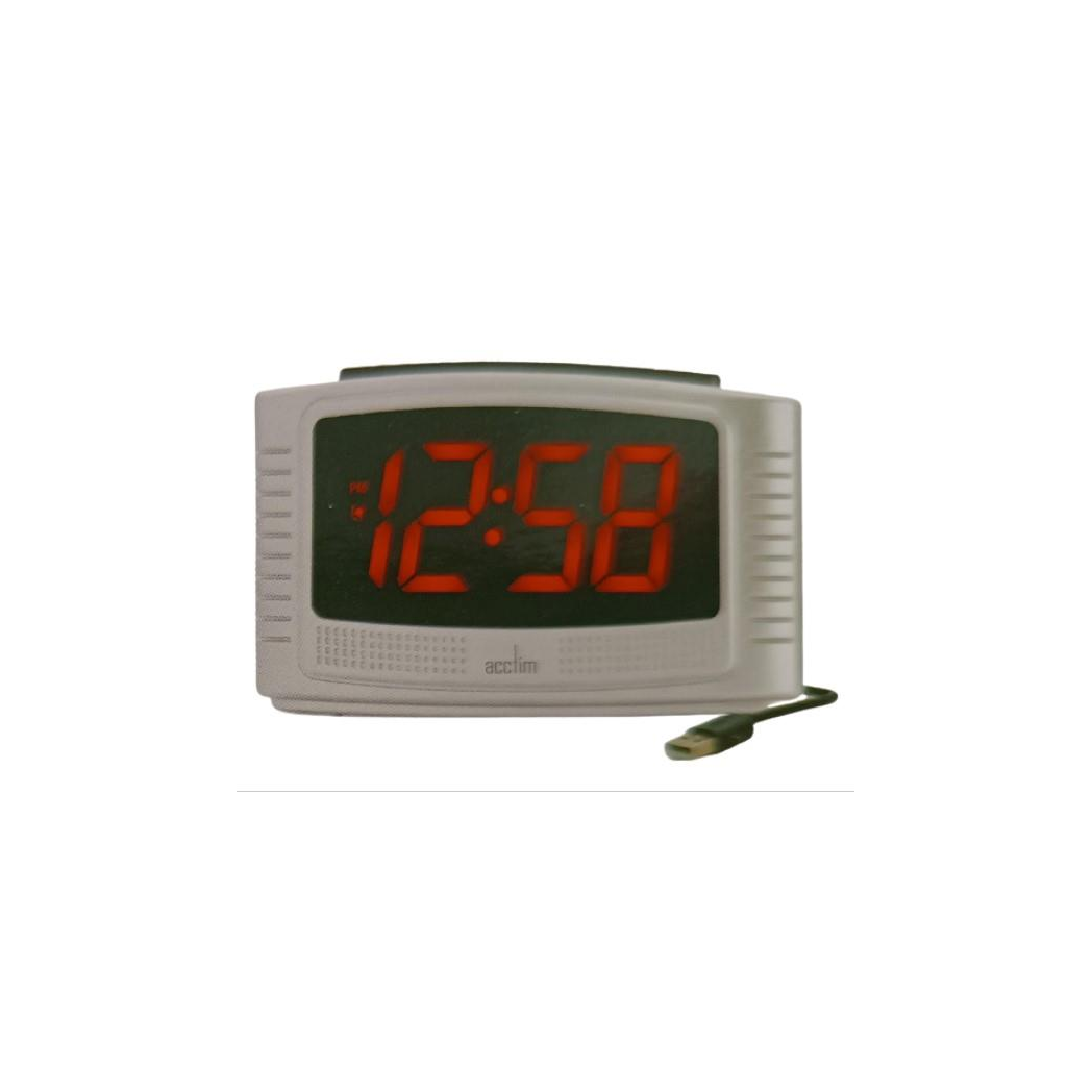 Acctim Vina USB Digital White Alarm Clock 16407