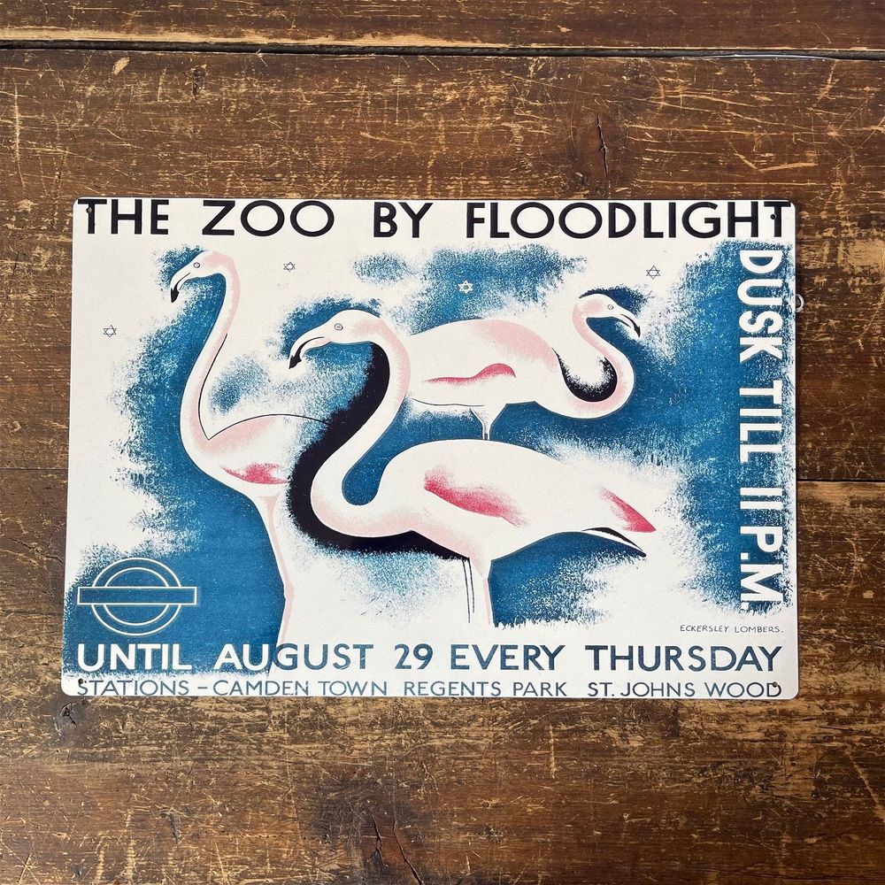 Vintage London Underground Metal Sign - Visit The Zoo