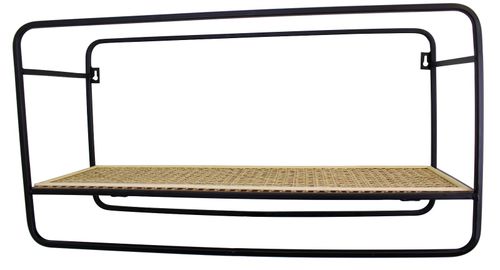Large Wall Hanging Shelf Unit in Metal Weave Effect