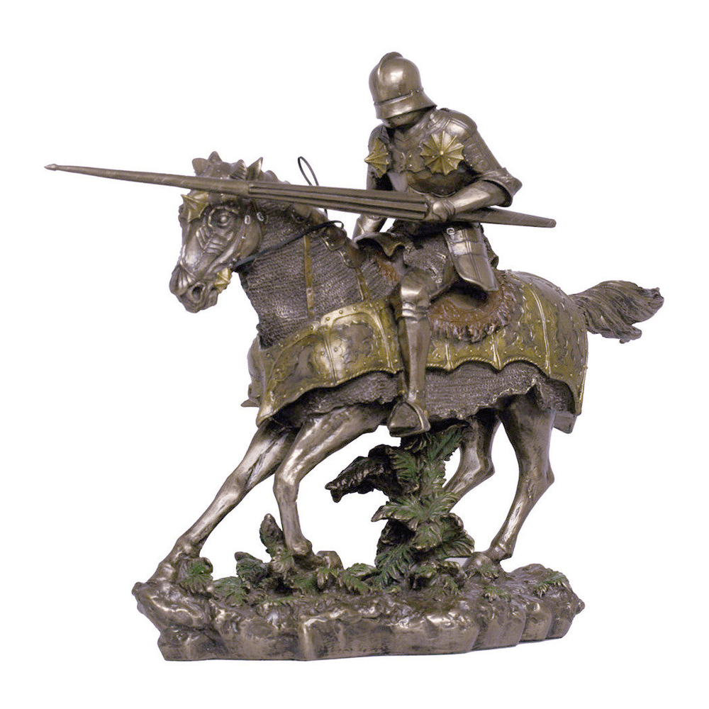 Large Mounted Tournament Knight Statue 38cm height Figure