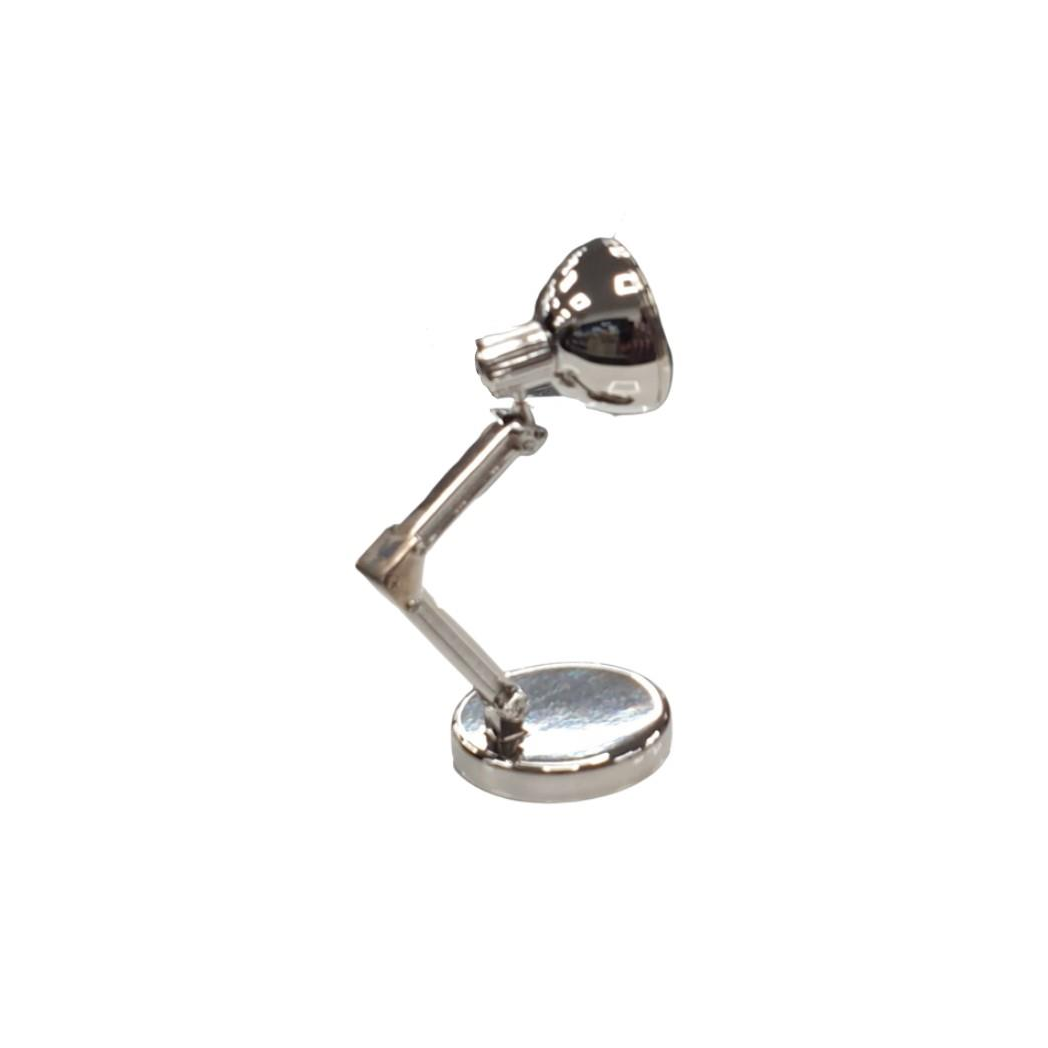 Miniature Clock Study Lamp Silvertone Plated Solid Brass IMP1058S - CLEARANCE NEEDS RE-BATTERY