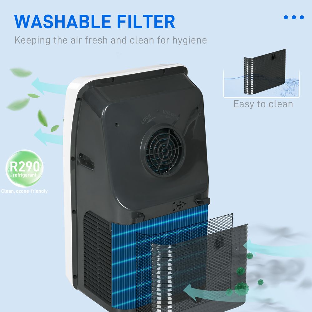 HOMCOM 12000 BTU Portable AC - 28m² - Dehumidifier - Timer