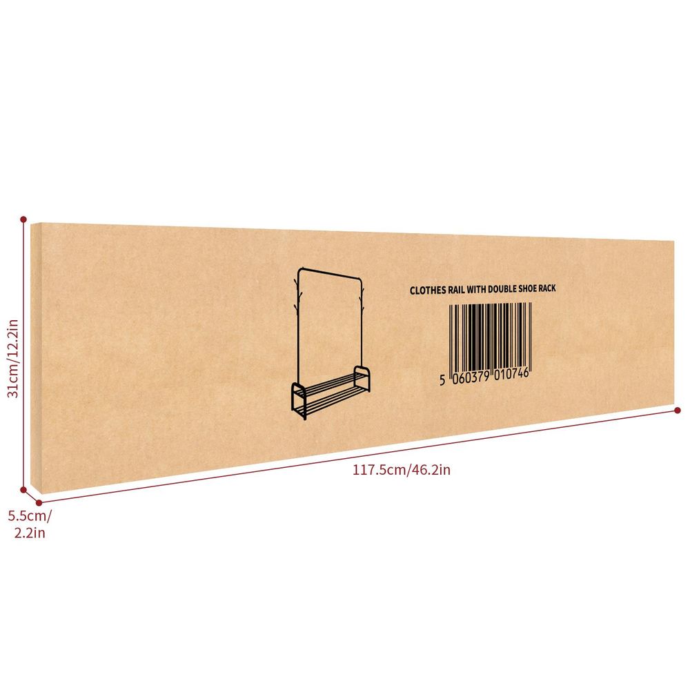 VINSANI DELUXE RAIL 1010129 - Multifunctional, Durable, Modern, Easy Assembly - Perfect for a Clutter-Free Home!
