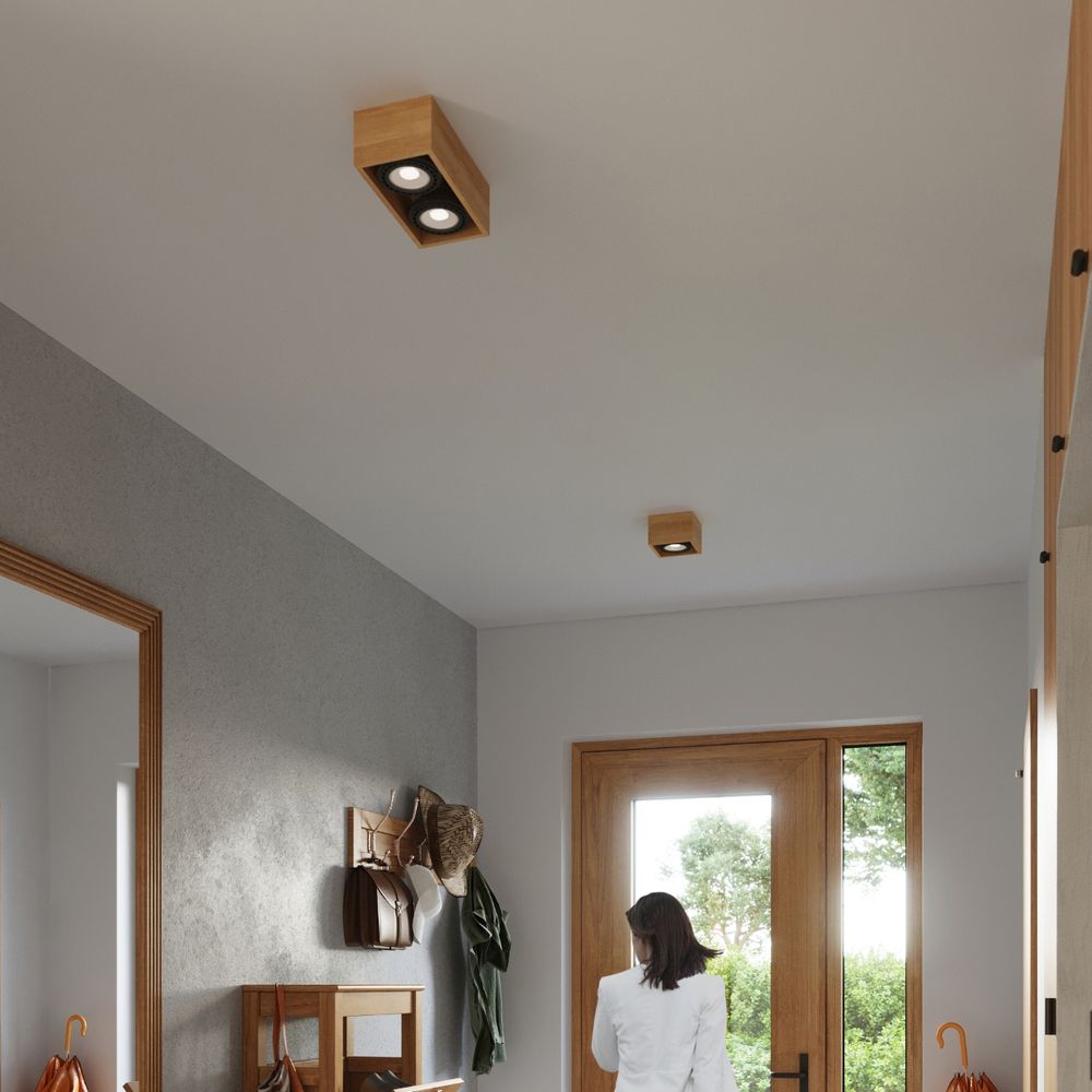 High-Quality Wood Quatro Ceiling Lamp - Scandinavian Design, GU10