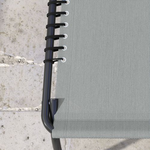 Outsunny Folding Beach Chair Chaise Lounge 4 Adjustable Positions, Light Grey