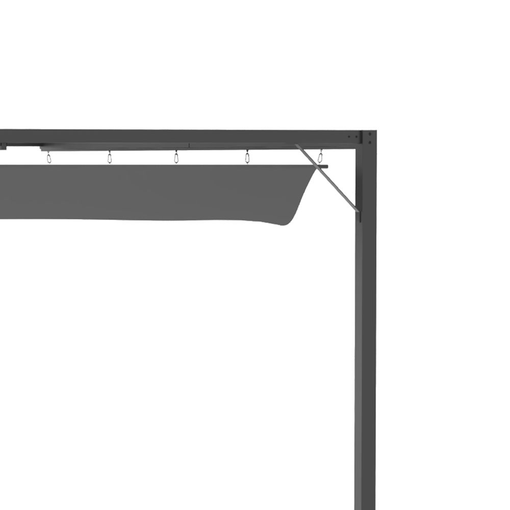 Premium Quality 3x3m Pergola Retractable Canopy Gazebo - Sun Shade, Grey