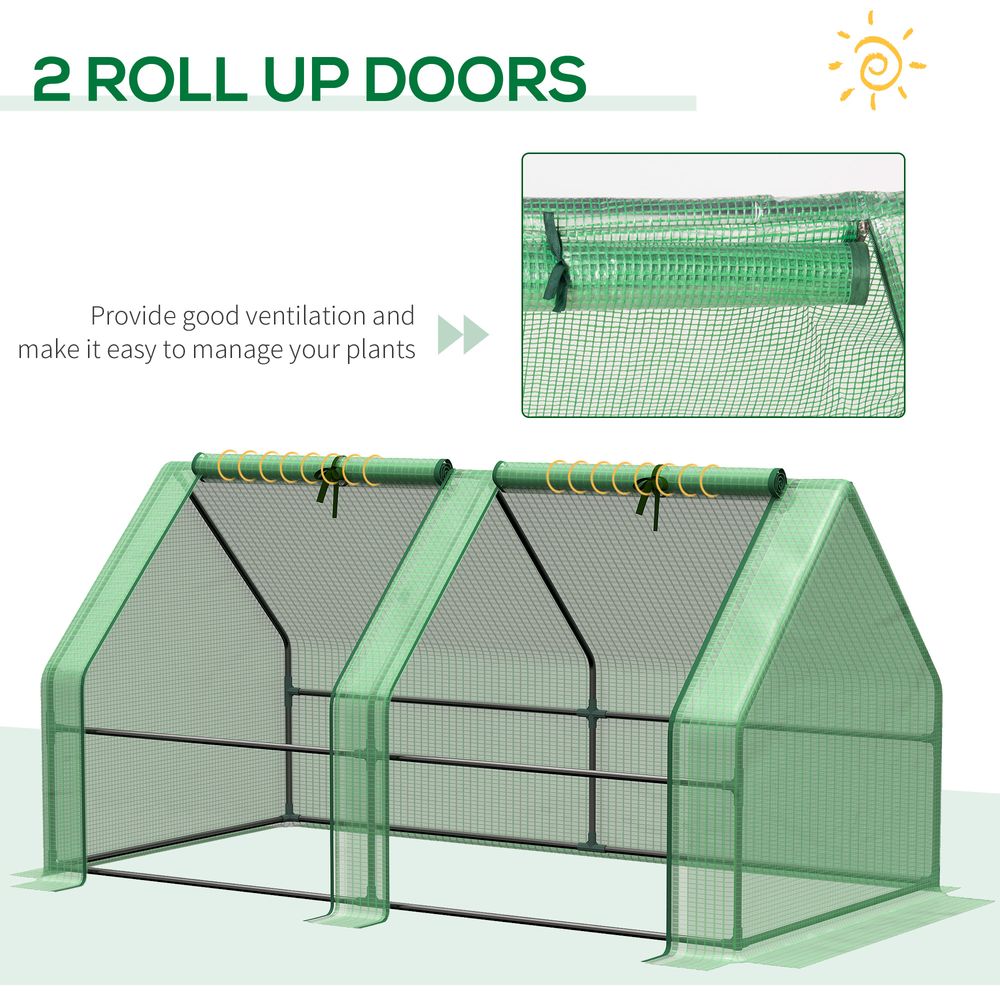 Portable Mini Greenhouse | Steel Frame & PE Cover | 180x90x90cm | Ideal for Small Spaces