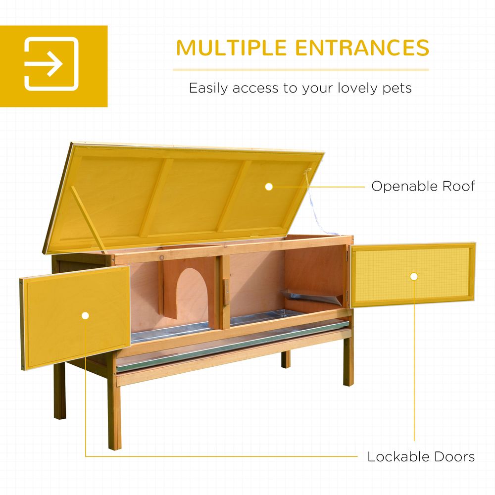 Premium Wooden Rabbit Hutch | Outdoor Small Animal House | Hinged Top | Best Quality