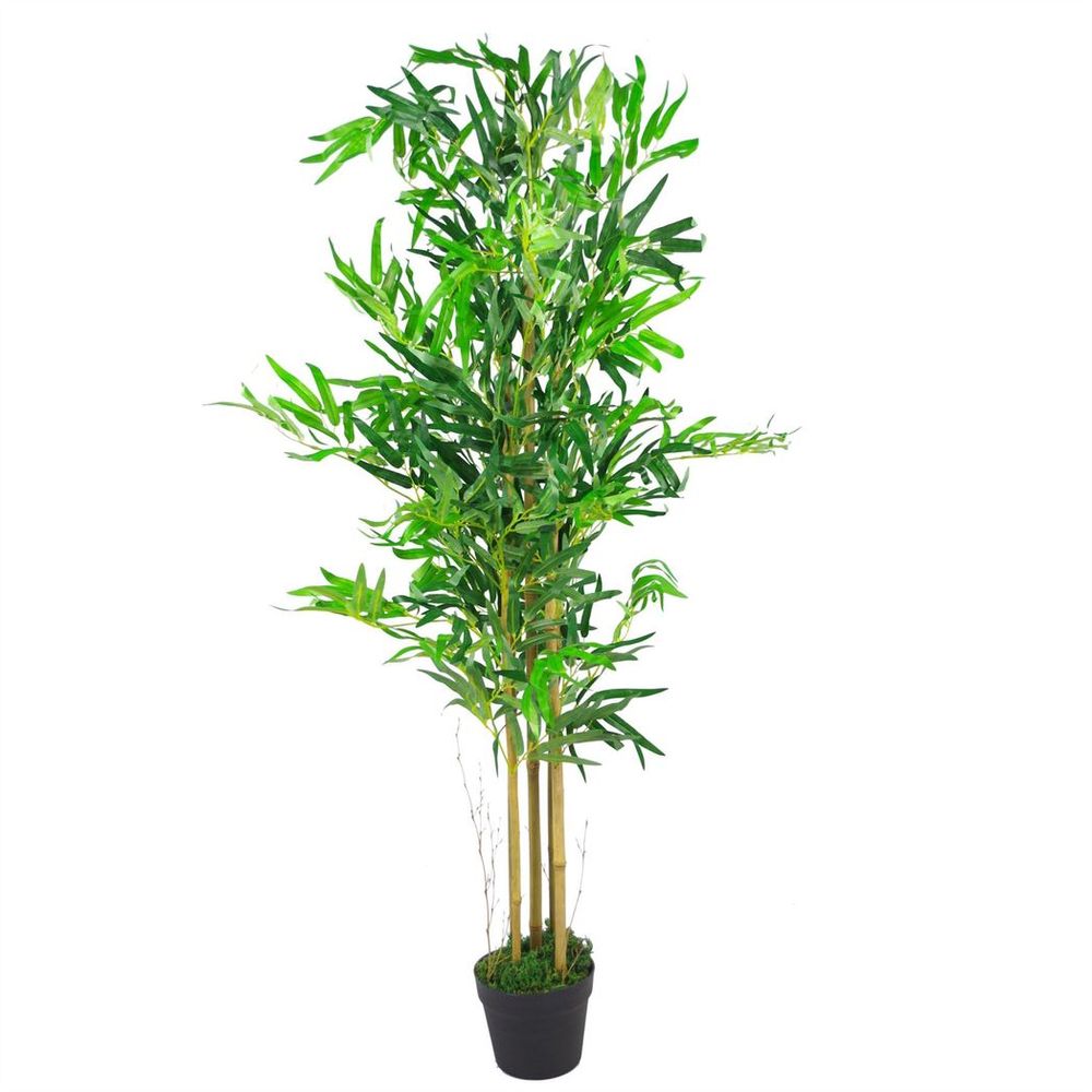 Premium 4ft Realistic Artificial Bamboo Plants Trees - High Quality, Copper Metal Planter
