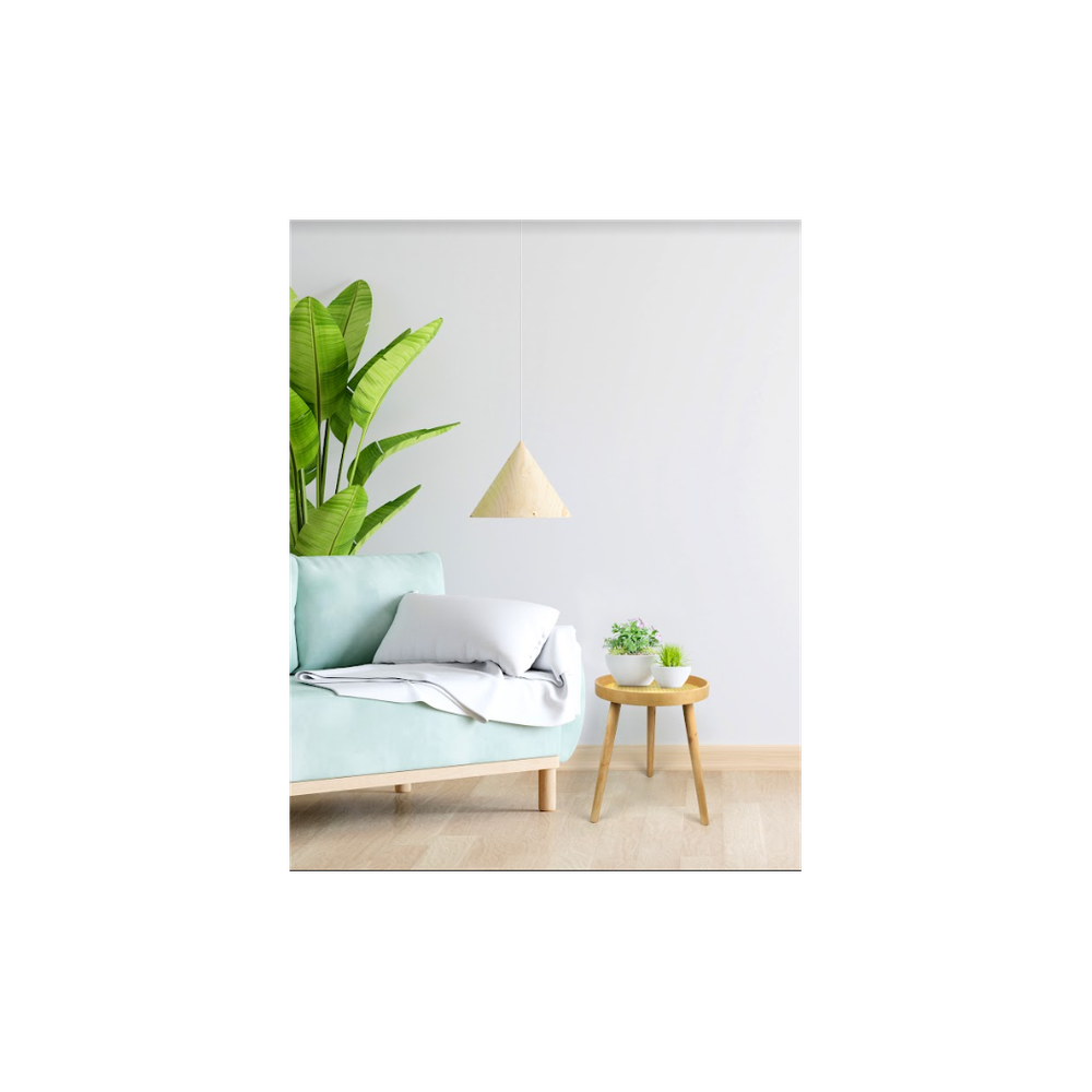 SHLEDECOR Cane Side Table With Rattan Circle Round Table - Solid Matte Oak Finish Legs - Sofa Table Stool End Table