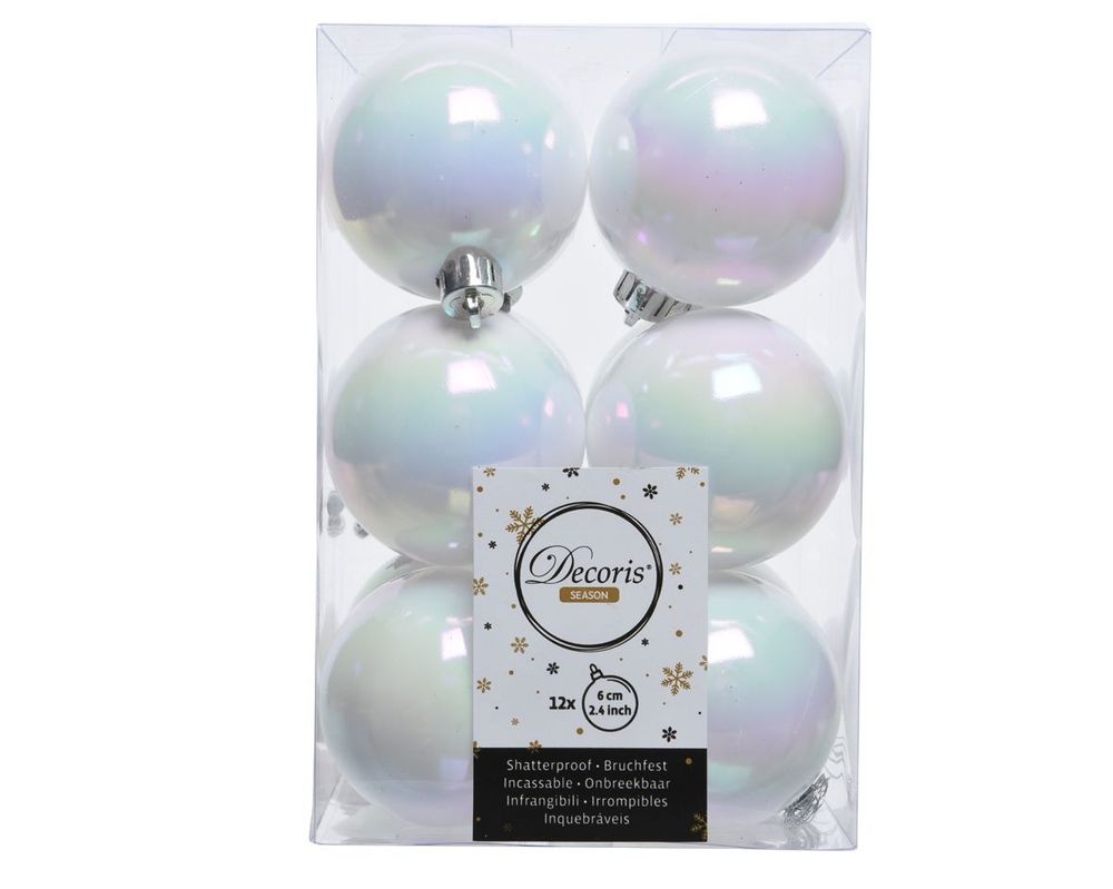 Shatterproof Iridescent Bauble 6cm Pack of 12 - Christmas