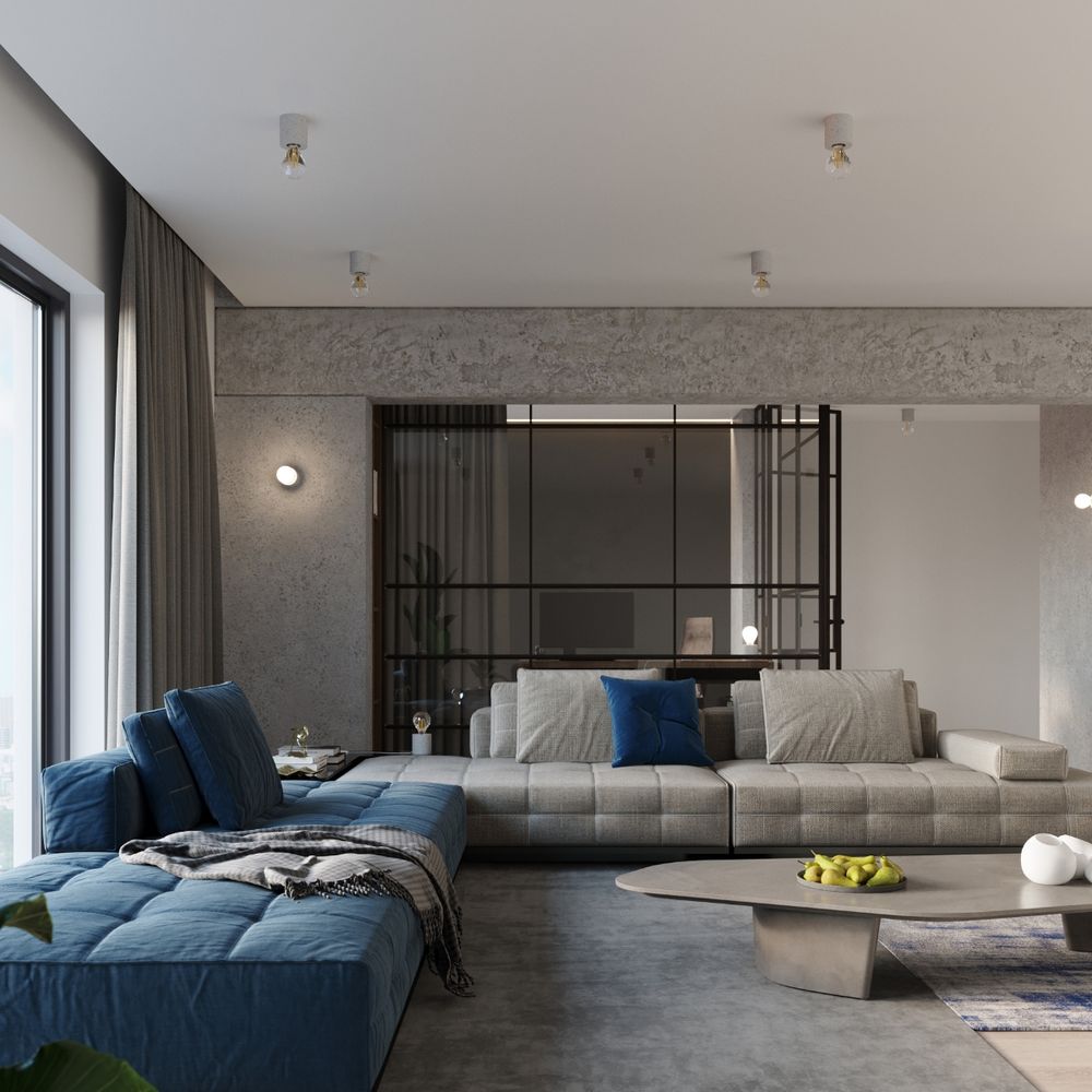 Industrial Concrete Ceiling Lamp - Salgado Design, High Quality, E27