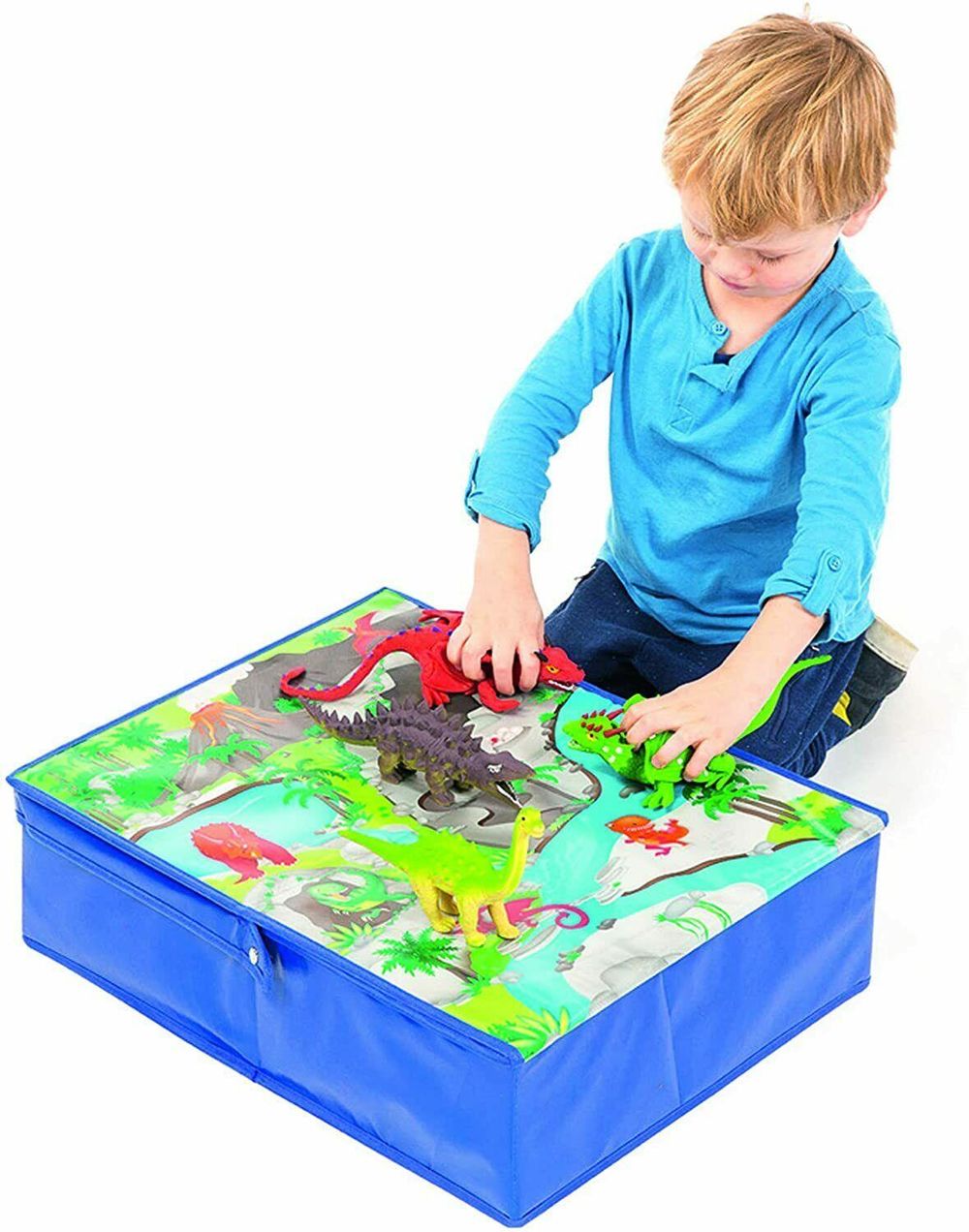 Fun2Give Pop-It-Up Dinosaur Storage Box - 19.7" x 19.7" - Play & Store Animals - Zoo Graphics - Easy Assemble - Foldable