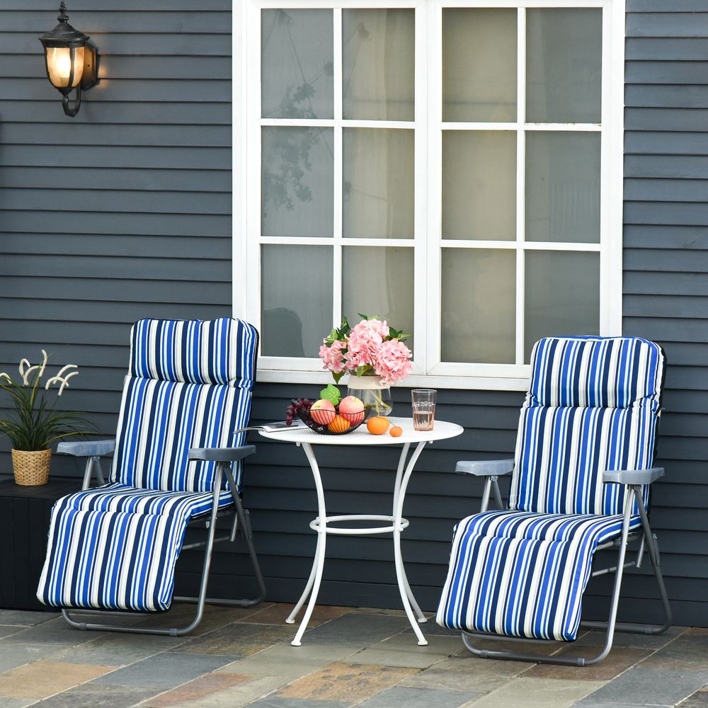 Ultimate Comfort Outdoor Sun Recliners - Folding, Multi-Position, High-Quality Loungers with Cushions