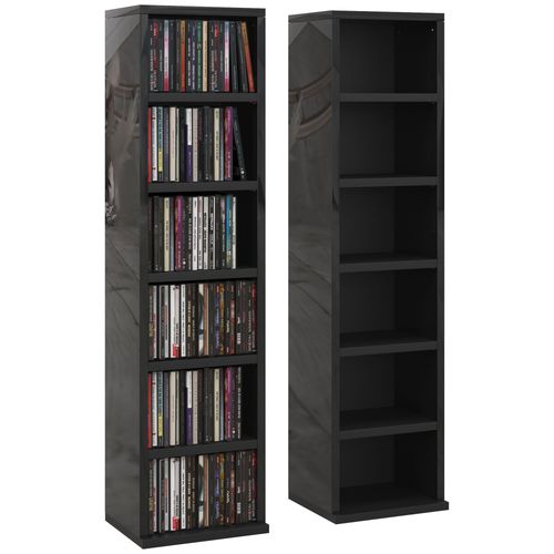 HOMCOM Set of 2 CD Storage Units with Adjustable Shelves