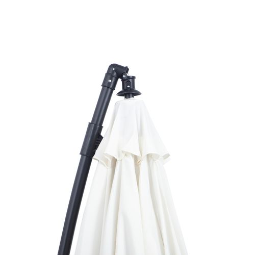 Outsunny 3(m) Cantilever Shanghai Parasol Garden Hanging Banana Sun Umbrella with Crank Handle, 18 Sturdy Ribs and Cross Base