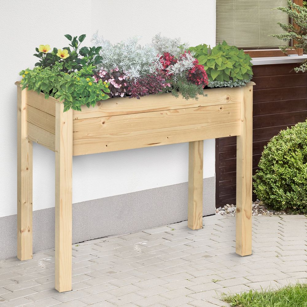 Premium Fir Wood Raised Garden Bed - High-Quality, Easy Assembly - Perfect for Plants, Vegetables, and Flowers