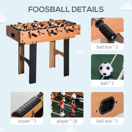 HOMCOM 4-In-1 Multi Games Table with Tennis Billiard Foosball Hockey 2 Types