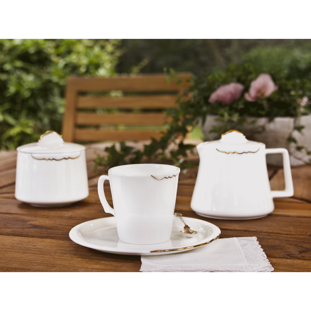 Eser-i Istanbul Tea Cup and Saucer - Gold - 230 cc