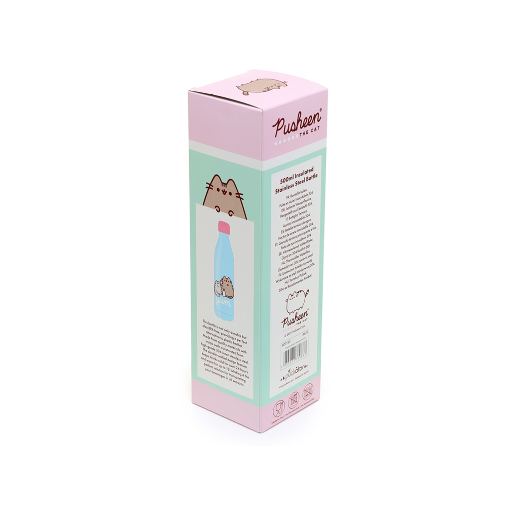 Reusable Stainless Steel Insulated Drinks Bottle 500ml - Pusheen the Cat Foodie